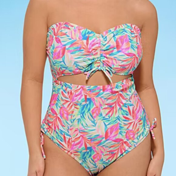 Decree Monokini One Piece Womens Size XS Junior Floral Print Removable Straps - Picture 6 of 7